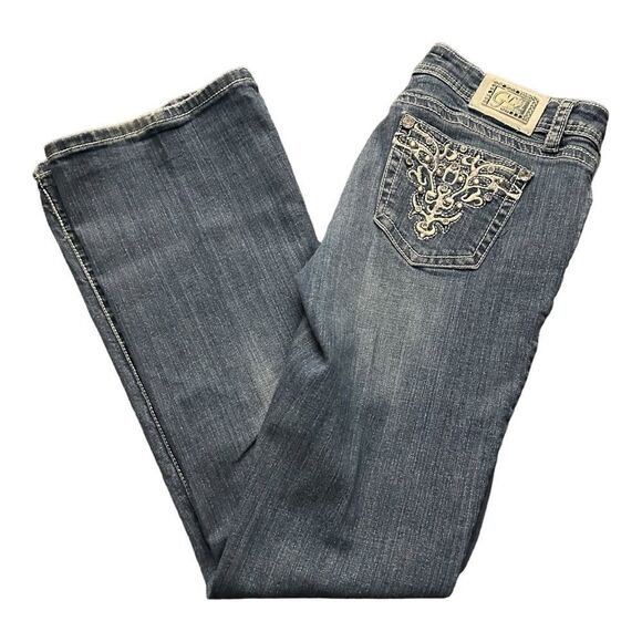 Grace In LA Flare Bling Pocket Jeans Sz11 - Picture 1 of 10